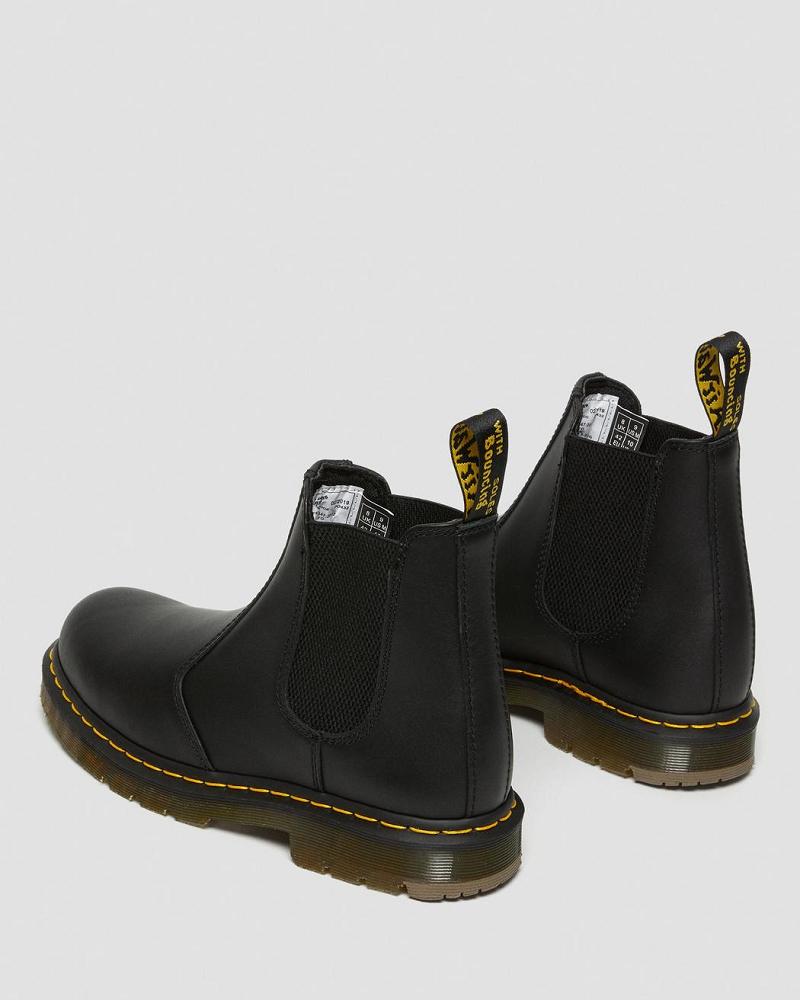 Black Men's Dr Martens 2976 Slip Resistant Leather Ankle Boots | CA 425RVD